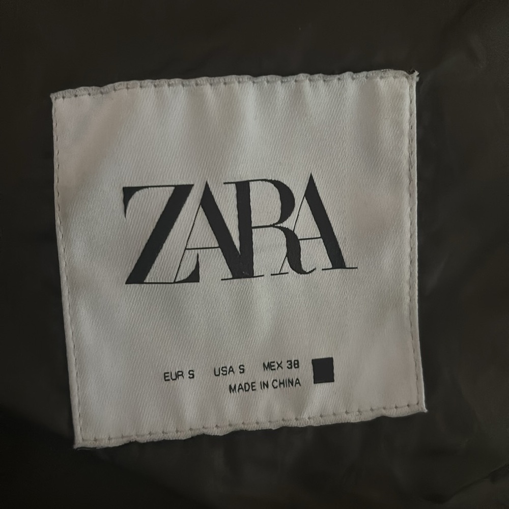 Zara Men's Khaki Contrast Puffer Jacket Size S - Picture 7 of 14